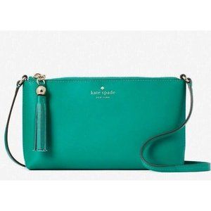New Kate Spade Amy Ivy Street Crossbody Smooth Leather Winter Green